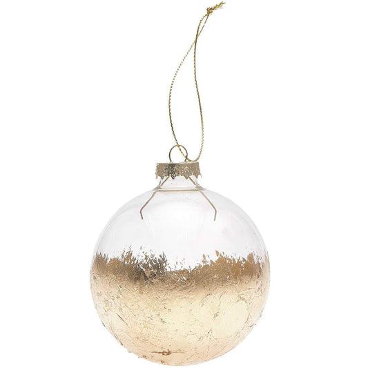 Christbaumkugel transparent mit gold 8cm - Der Backmichgluecklich Online Shop